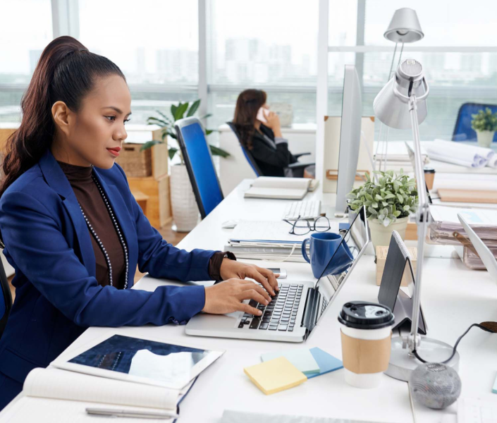 beautiful asian woman in office